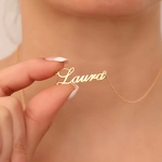 Personalized Name Necklace Supplier - 18K Gold Plated Stainless Steel Custom