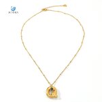 Birthstone Necklace Supplier - Vintage 26 Letter Pendant 18K Gold Plated