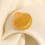 Shell Brooch Factory - Wholesale Ocean Style Simple Waterproof 18K Gold Plated