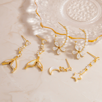 Zirconia Pearl Earrings Manufacturer - Vintage Personalized Inlay 18K Gold Plated