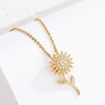 Sunflower Pendant Necklace Manufacturer - Brass Rotating 18K Gold Plated