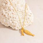 Fish Pendant Supplier - Vintage Wholesale 18K Gold Plated DIY Necklace Charm