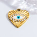 Devil's Eye Pendant Factory - DIY Love Zircon Stone 18K Gold Plated Stainless