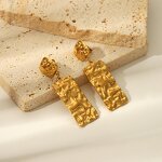 Geometric Drop Earrings Manufacturer - Oversize Rectangular 18K Gold Plated