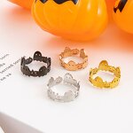 Halloween Ring Manufacturer - Pumpkinhead Ghost 18K Gold Plated Open Ring