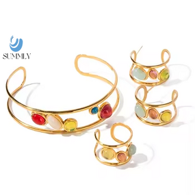 Morandi Crystal Earrings Supplier - 18K Gold-Plated Multicolor PVC Stainless Steel