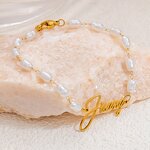 Name Bracelet Manufacturer - Personalized Custom English Letter Pearl Chain