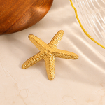 Starfish Brooch Supplier - Wholesale Trendy Waterproof 18K Gold Plated