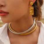 Geometric Drop Earrings Manufacturer - Oversize Rectangular 18K Gold Plated