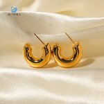 C-Shape Earrings Factory - Vintage Wholesale 18K Gold Plated Stainless Steel