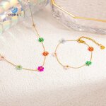 Daisy Flower Chain Supplier - Wholesale Colourful 18K Gold Plated Stainless Steel