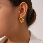 Spiral Star Earrings Factory - Vintage Wholesale 18K Gold Plated Stainless Steel