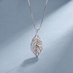 Zircon Leaf Necklace Manufacturer - Vintage 925 Silver 18K Gold Plated Fine