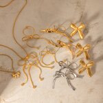 Bow Jewelry Set Factory - Women's Vintage Bow Stainless Steel European Style