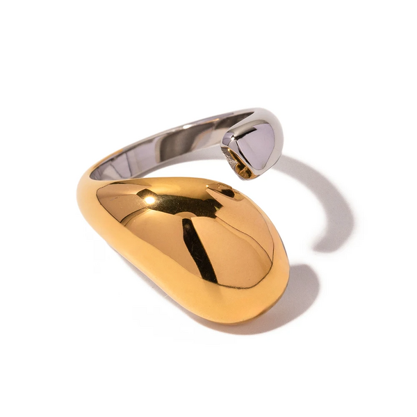Geometric Ring Factory - Personalized 18K Gold Plated Water Drop Statement