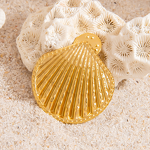 Shell Brooch Factory - Wholesale Ocean Style Simple Waterproof 18K Gold Plated