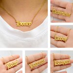 Name Letter Necklace Factory - Vintage Customized 18K Gold Plated Stainless