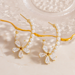 Zirconia Pearl Earrings Manufacturer - Vintage Personalized Inlay 18K Gold Plated