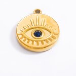 Devil's Eye Pendant Supplier - 18K Gold Plated Stainless Steel DIY Non-Fading