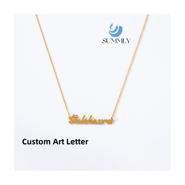 Name Necklace Factory - 18K Gold Plated Stainless Steel Custom Heart Pearl