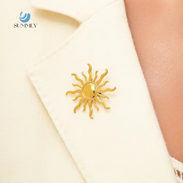 Brooch Manufacturer - Luxury 18K Gold Stainless Steel High-end Chest Pin
