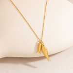 Fish Pendant Supplier - Vintage Wholesale 18K Gold Plated DIY Necklace Charm