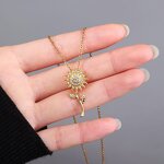 Sunflower Pendant Necklace Manufacturer - Brass Rotating 18K Gold Plated