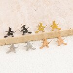 Halloween Earrings Supplier - Cute Pumpkin Ghost Stainless Steel Stud