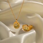 Flower Star Ring Manufacturer - 18K Gold Plated Zircon Inlaid Opening Ring Set