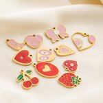 Necklace Pendant Supplier - Wholesale 18K Gold Plated Strawberry Heart Zircon