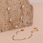 Pearl Necklace Supplier - Wholesale Vintage FreshWater 18K Gold Plated Stainless
