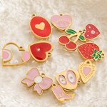 Necklace Pendant Supplier - Wholesale 18K Gold Plated Strawberry Heart Zircon