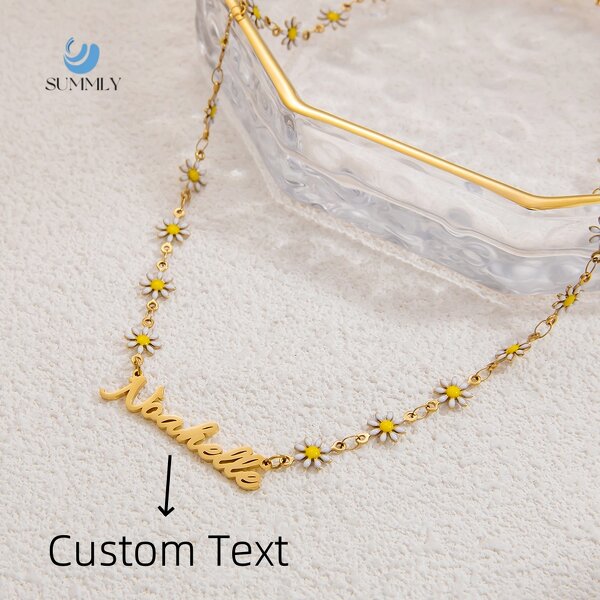 Name Necklace Factory - Personalized Custom English Letter Daisy Chain