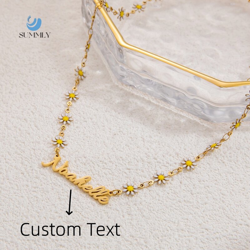 Name Necklace Factory - Personalized Custom English Letter Daisy Chain