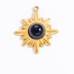 Obsidian Pendant Supplier - Vintage 18K Gold Plated Stainless Steel Necklace