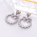 Geometric Earrings Factory - Diamond Zircon Irregular 925 Silver Needle