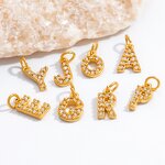 Jewelry Charm Manufacturer - Handmade 26 Letters Zircon 18K Gold Plated