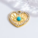 Devil's Eye Pendant Factory - DIY Love Zircon Stone 18K Gold Plated Stainless