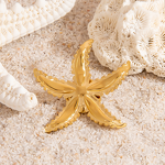 Starfish Brooch Supplier - Wholesale Trendy Waterproof 18K Gold Plated