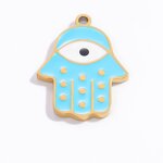 Hip-Hop Charm Manufacturer - Devil's Eye 18K Gold Plated Stainless Steel DIY