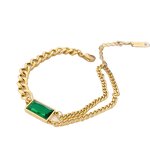Emerald Chain Bracelet Manufacturer - Rectangular Simple High Class Style