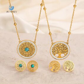 Hollowed Out Tree Necklace Factory - Trend Wholesale High Quality 18K Gold Plated