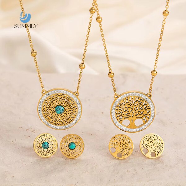 Hollowed Out Tree Necklace Factory - Trend Wholesale High Quality 18K Gold Plated