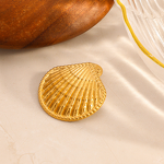 Shell Brooch Factory - Wholesale Ocean Style Simple Waterproof 18K Gold Plated