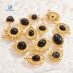 Obsidian Pendant Supplier - Vintage 18K Gold Plated Stainless Steel Necklace