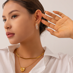 Clear Resin Earrings Supplier - Hot CC Chunky Transparent 18K Gold Plated
