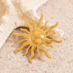 Sun Brooch Manufacturer - Vintage Wholesale Geometric 18K Gold Plated DIY