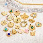 Devil's Eye Pendant Supplier - 18K Gold Plated Stainless Steel DIY Non-Fading