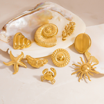 Summer Brooch Manufacturer - Trend Wholesale Personalized Ocean 18K Gold Plated