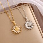 Sunflower Necklace Factory - Vintage Zirconia 18K Gold Plated Stainless Steel
